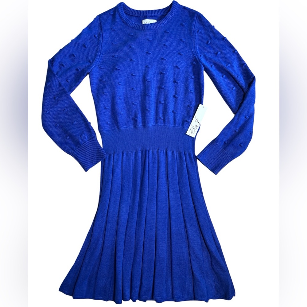 Eliza J Royal Blue Textured Knit Dress